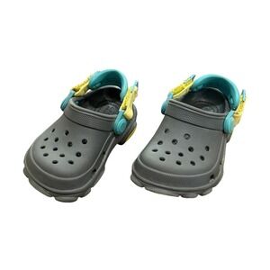 Crocs Kids All Terrain Clogs Grey Size C5 Adjustable Strap Summer Beach Comfort